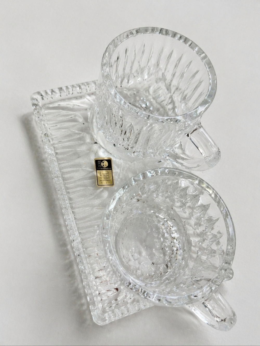 Clear Pressed Glass Creamer and Sugar Set